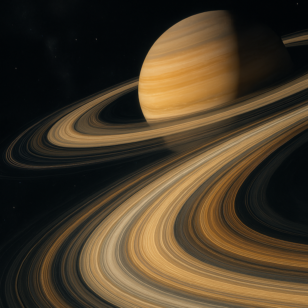 Vue sur les anneaux de Saturne